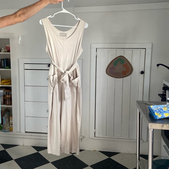 Everlane Scoop Neck Wide Leg Jumpsuit in Cream - Picture 3 of 4